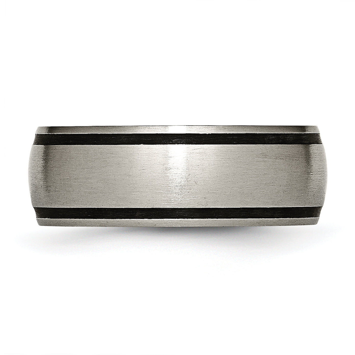 Chisel Titanium Brushed with Black Rubber 8mm Band
