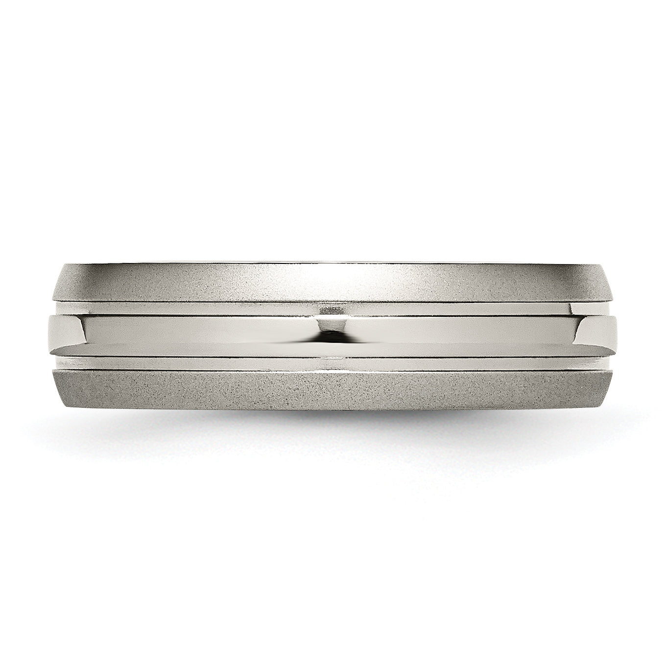 Chisel Titanium Brushed and Polished 6mm Grooved Band
