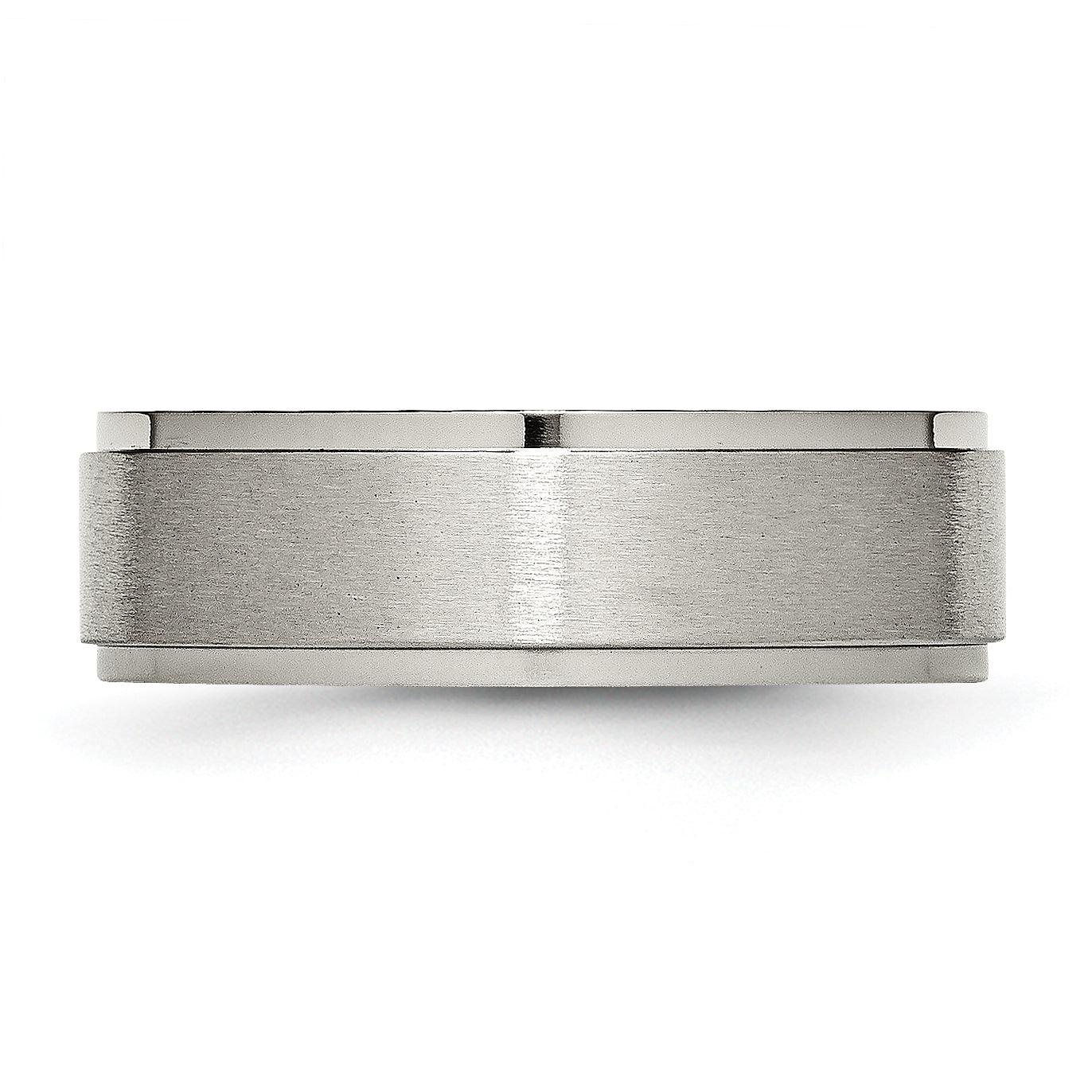 Chisel Titanium Brushed Center 7mm Ridged Edge Band