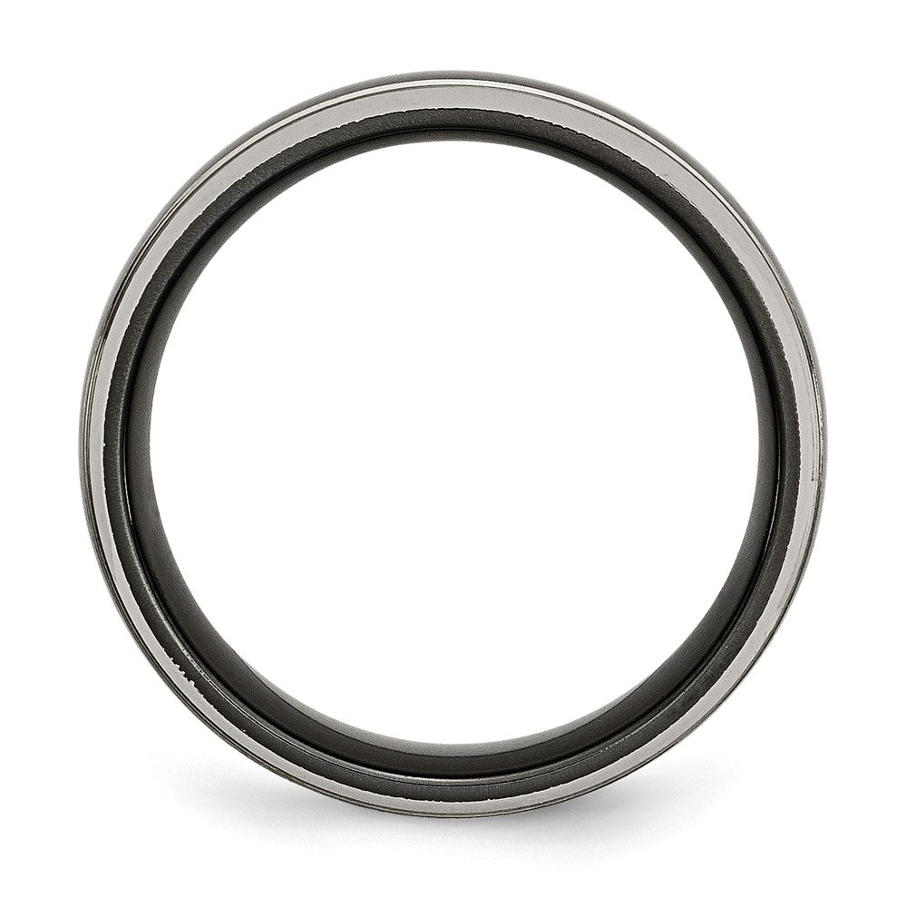 Chisel Titanium Grey and Black Ti Polished 8mm Band