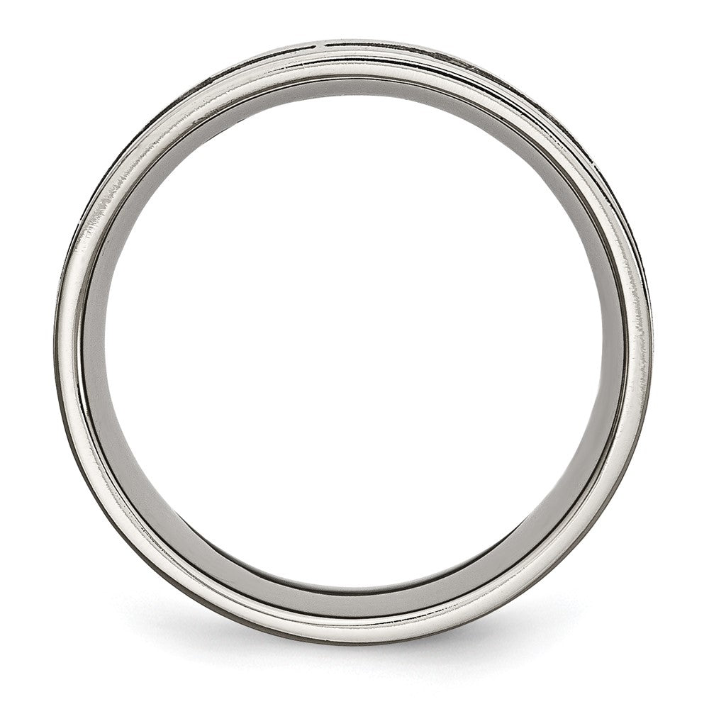 Titanium Brushed Laser Design 8mm Flat Band