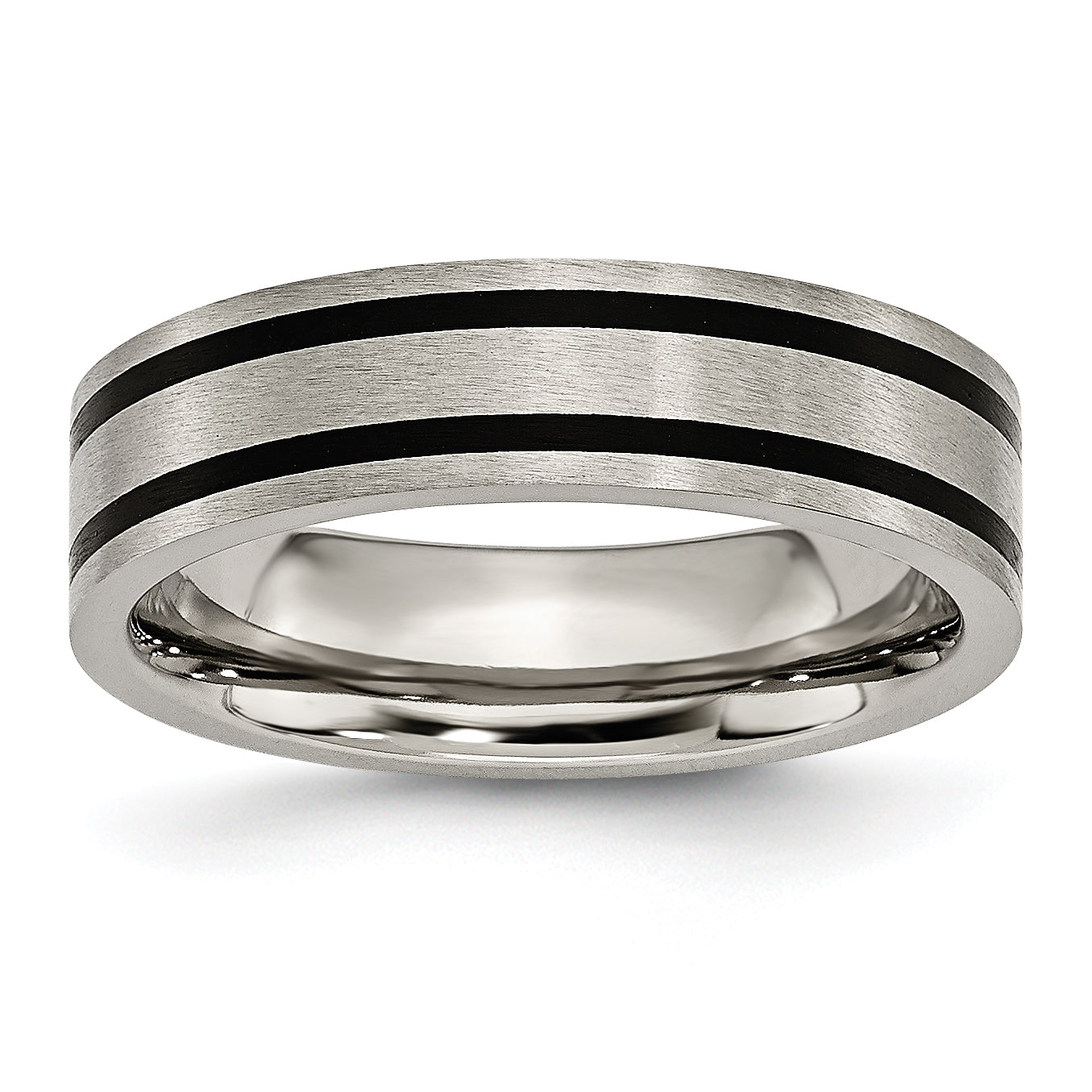 Titanium Brushed Enameled Flat 6Mm Band Tb344