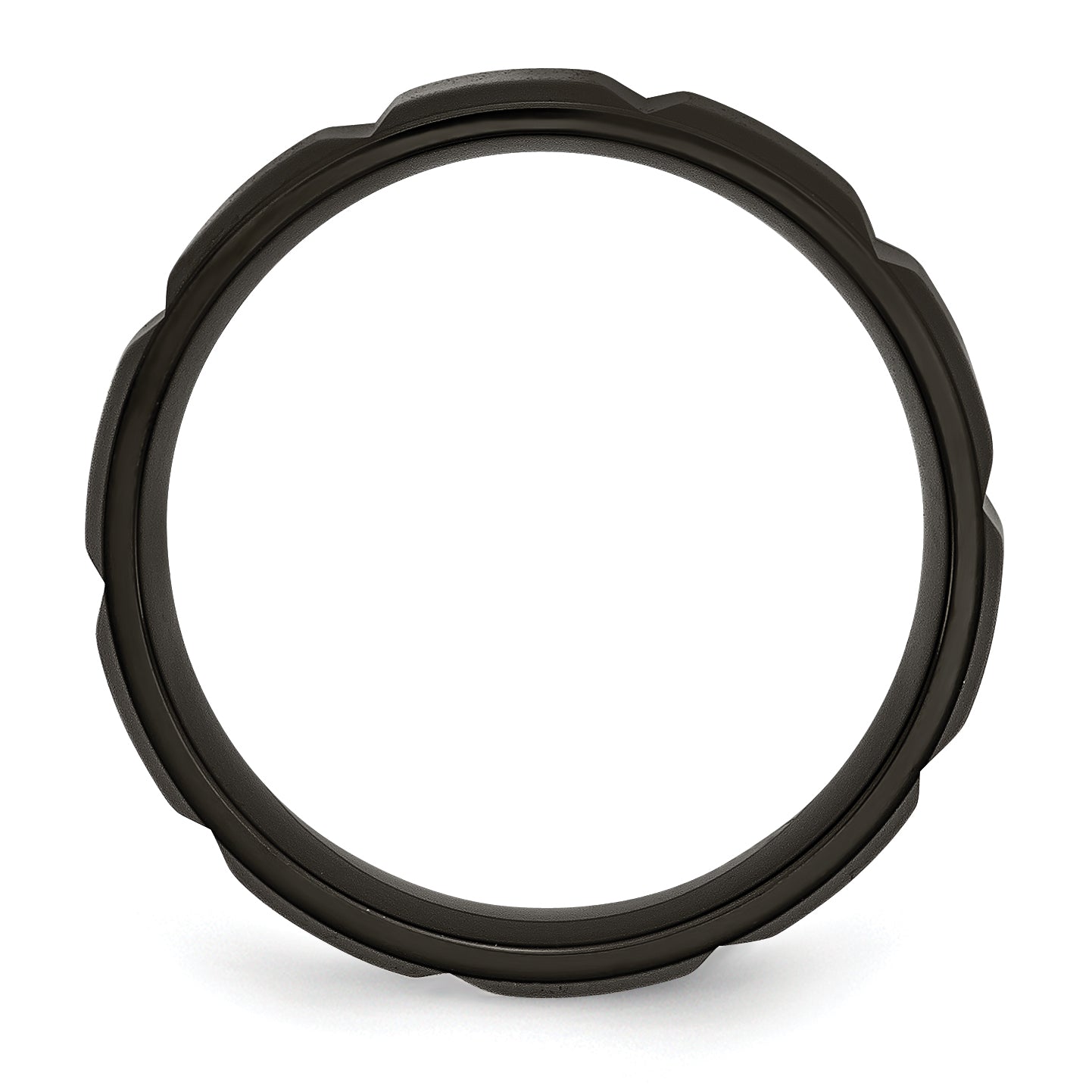 Titanium Brushed and Polished Black IP-plated 8mm Grooved Band