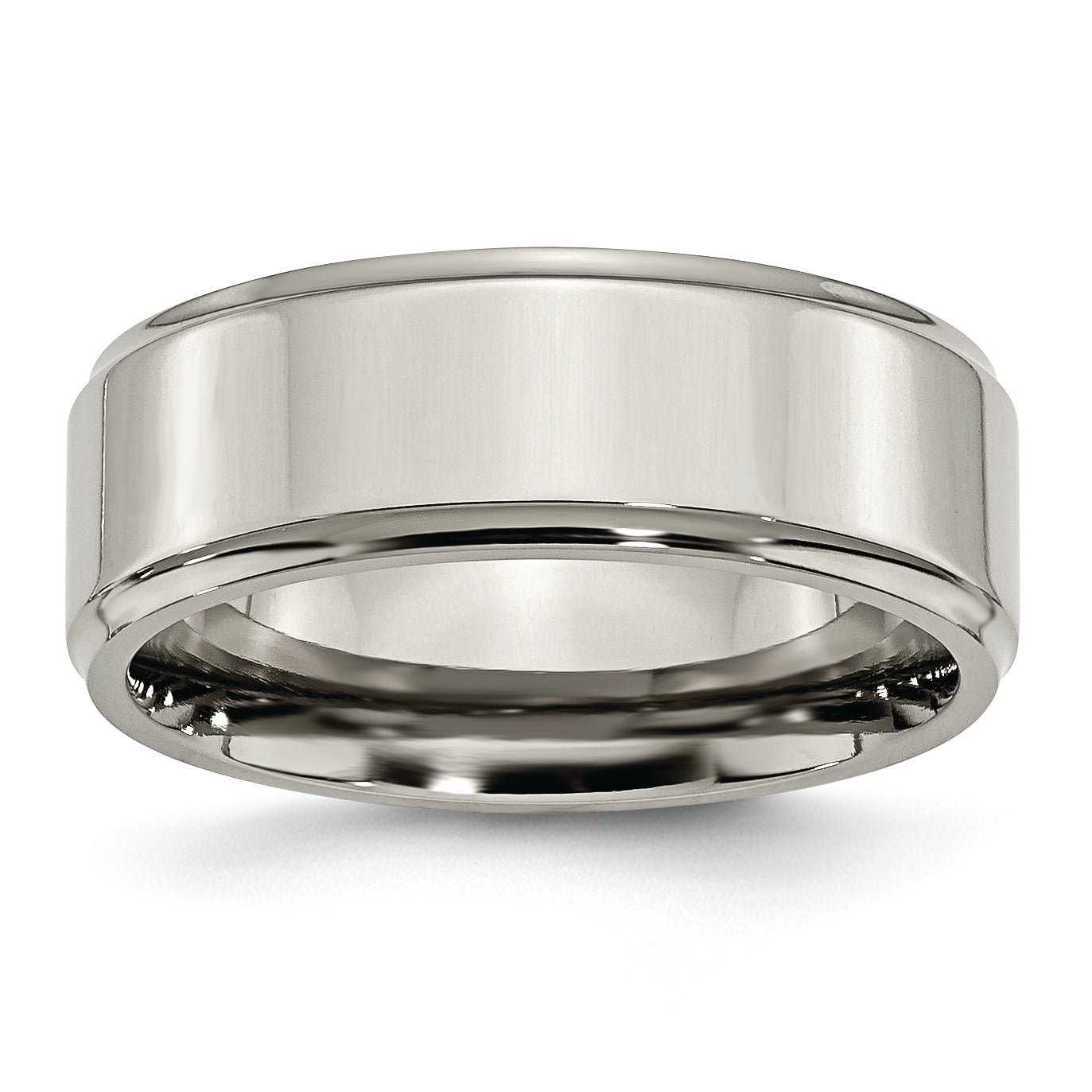 Chisel Titanium Polished 8mm Ridged Edge Band