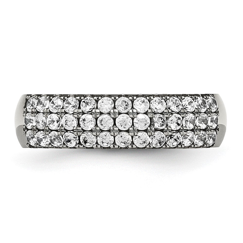 Chisel Titanium Polished Multi-row CZ 7mm Band