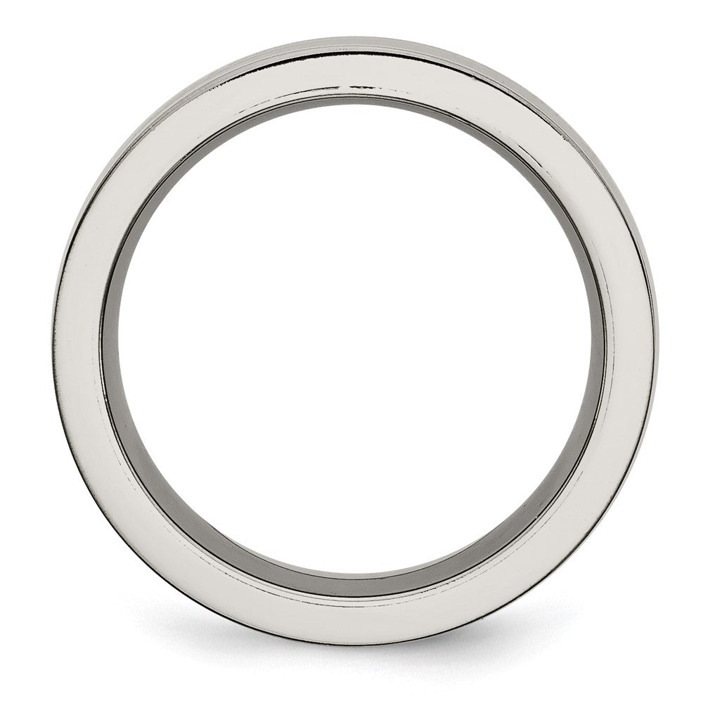 Titanium Base w/Polished Black Ceramic Center Flat 8mm Band