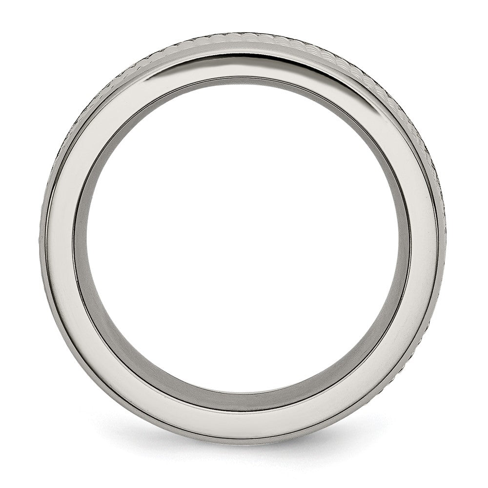 Titanium Base with Stainless Steel Mesh Center 8mm Band