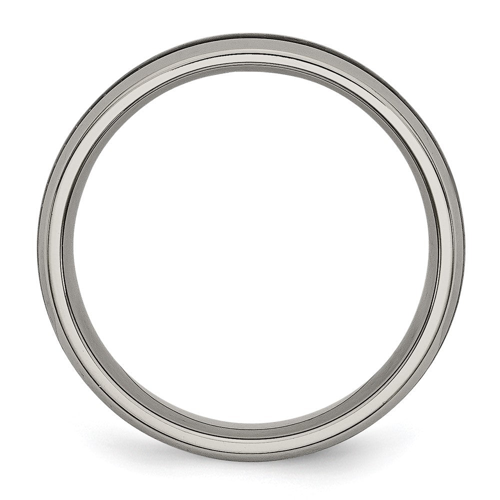 Chisel Titanium Polished with Black Carbon Fiber Inlay 6mm Band