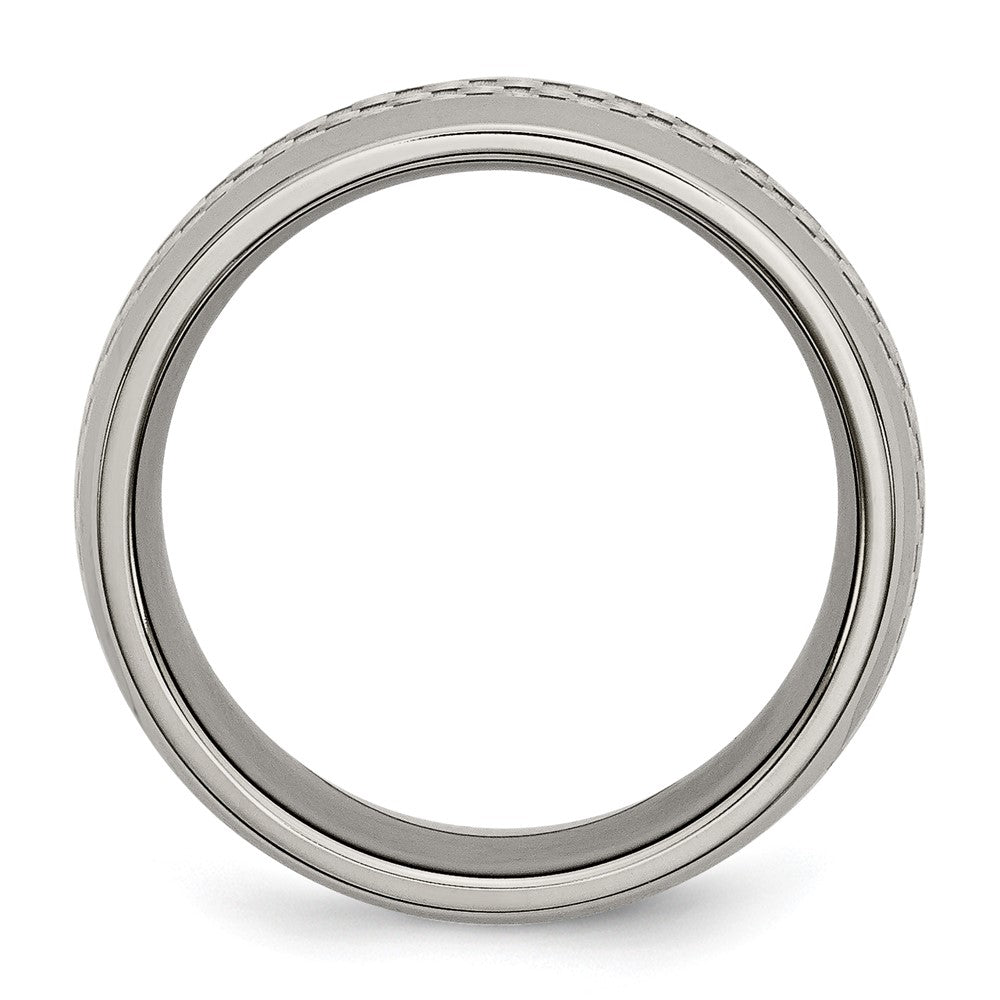 Chisel Titanium Polished with Grey Carbon Fiber Inlay 8mm Band