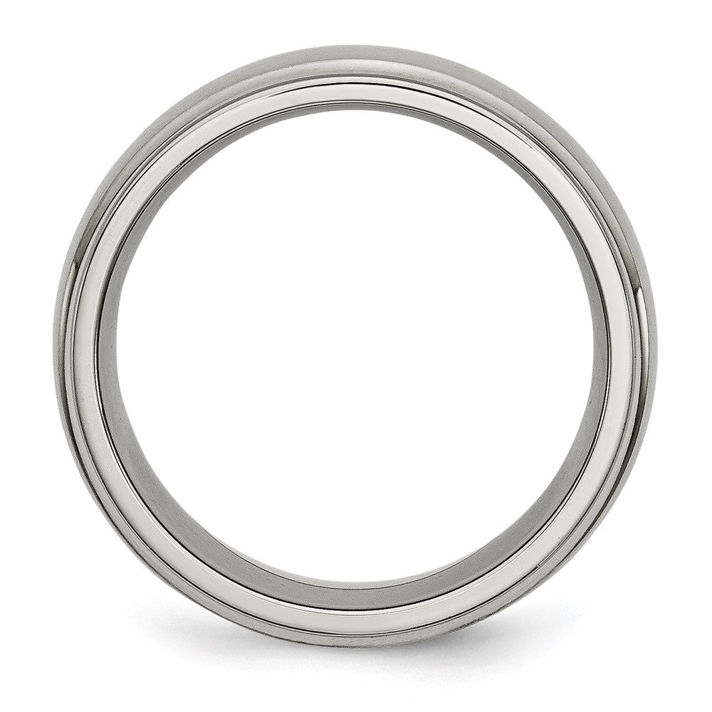 Chisel Titanium Brushed Center 8mm Ridged Edge Band