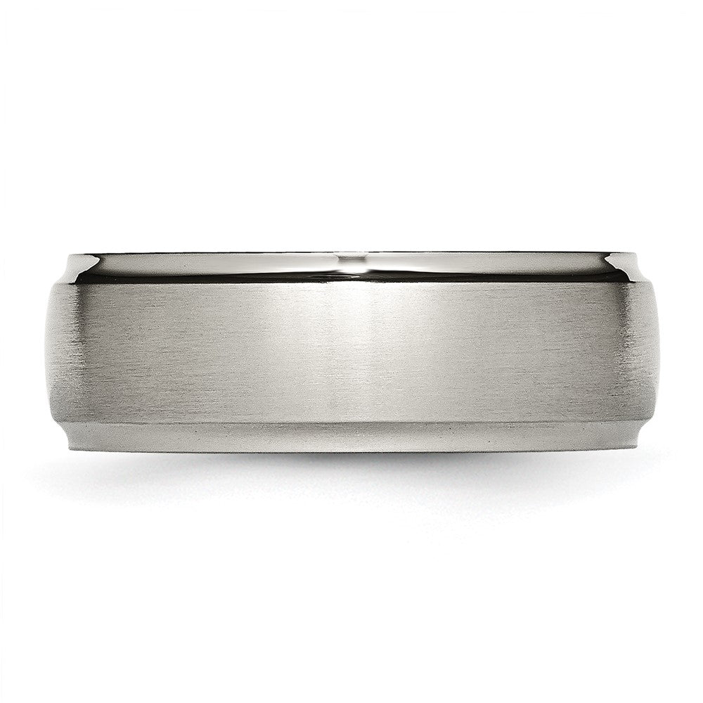Chisel Titanium Brushed Center 8mm Ridged Edge Band