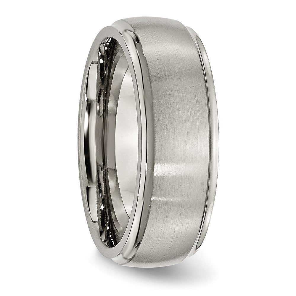Chisel Titanium Brushed Center 8mm Ridged Edge Band