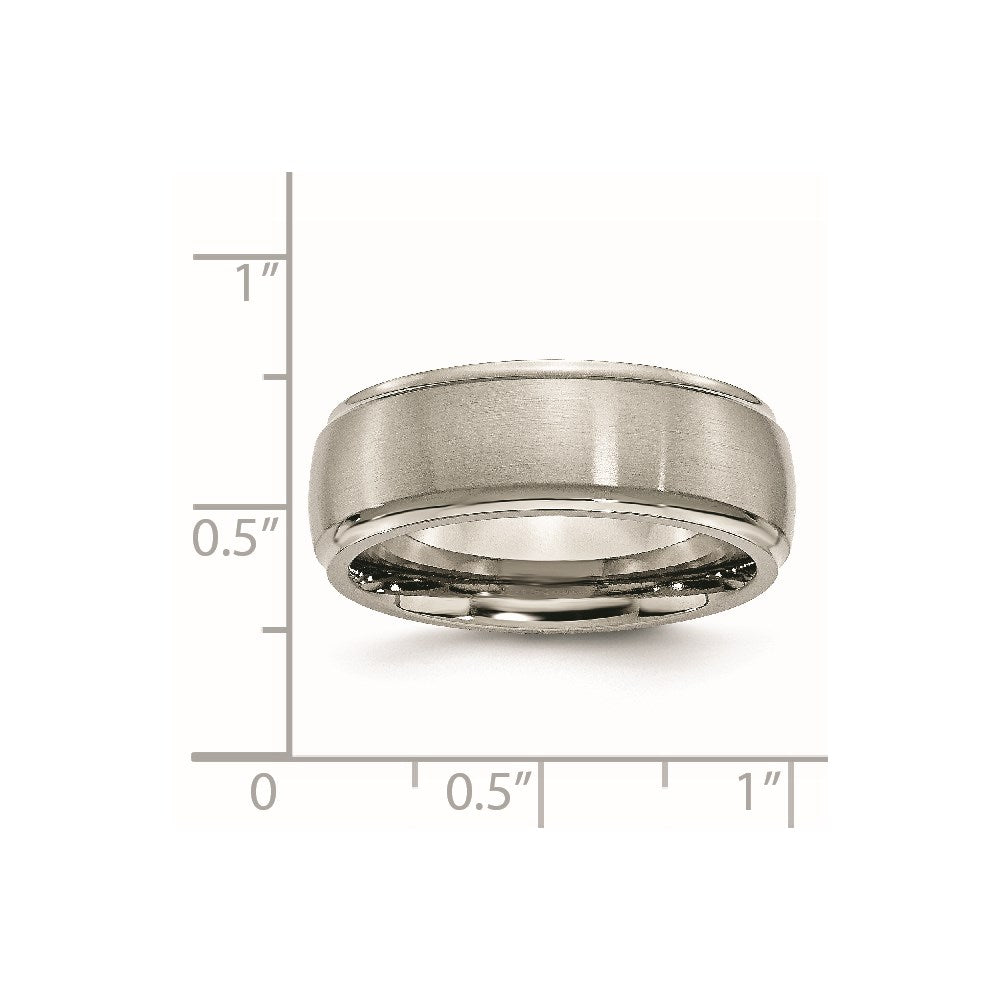 Chisel Titanium Brushed Center 8mm Ridged Edge Band