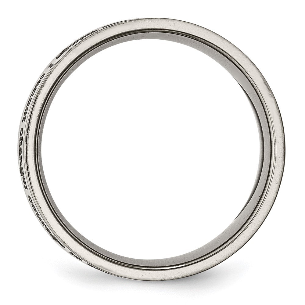 Chisel Titanium Polished Serenity Prayer Laser Design 8mm Flat Band