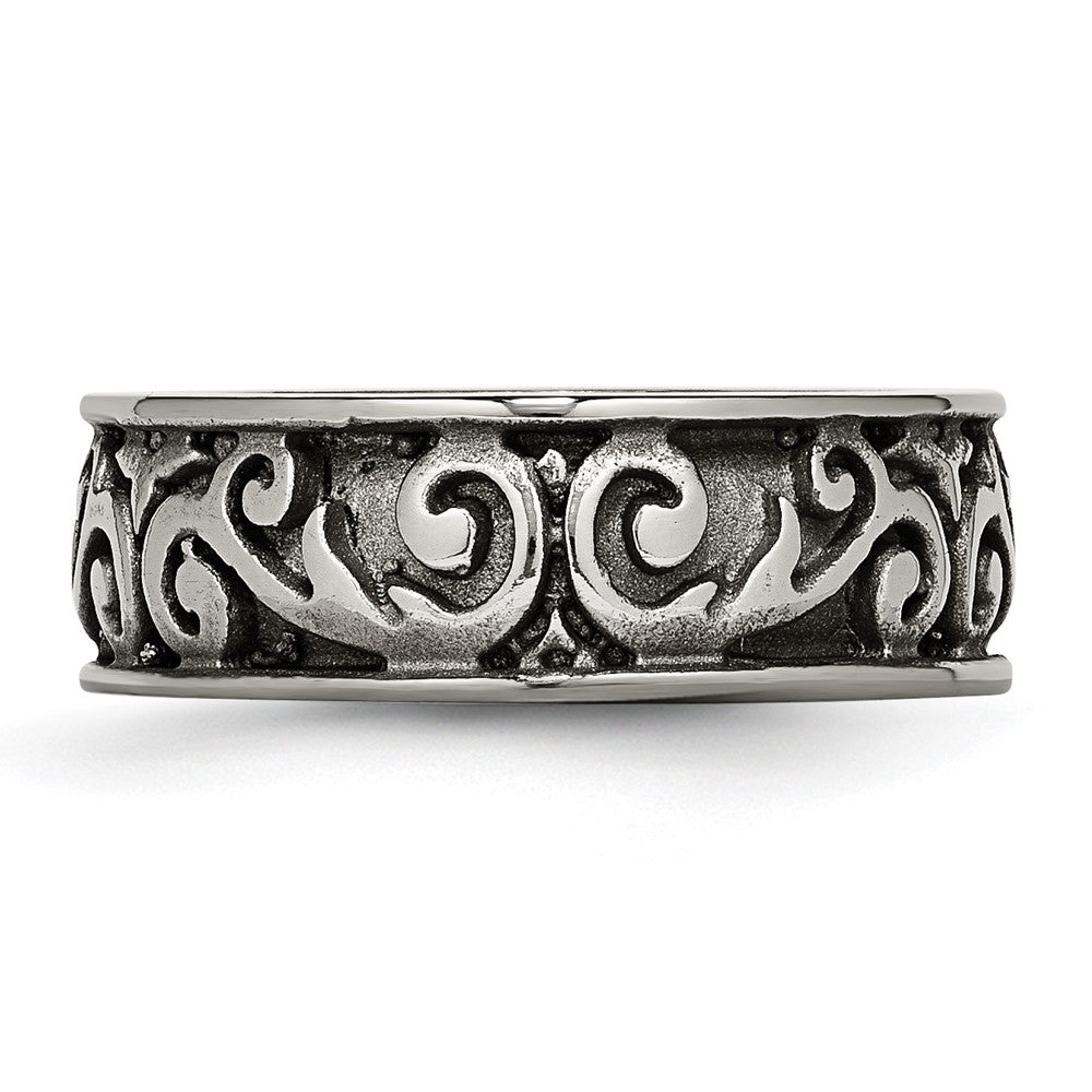 Titanium Grey Domed Lattice 8.0mm Band