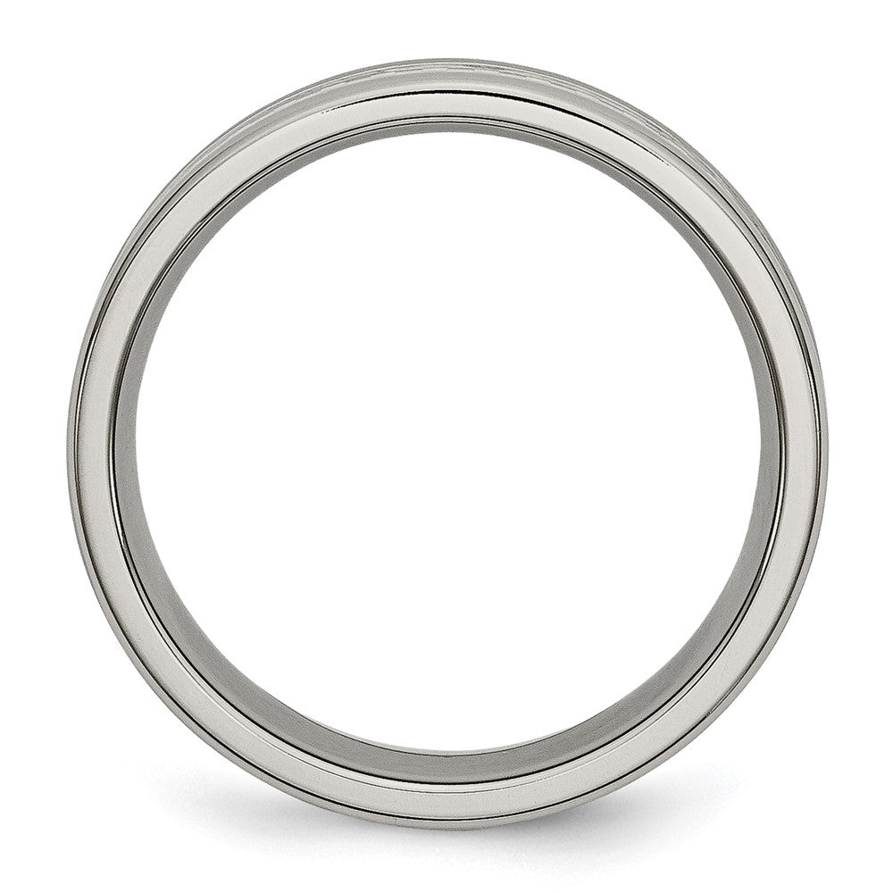 Titanium Polished w/Grey Carbon Fiber Inlay 6mm Band