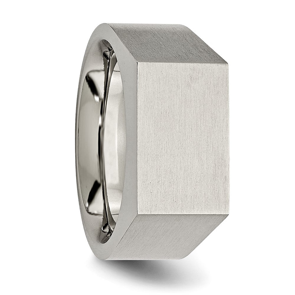 Chisel Titanium Brushed and Polished Signet Ring