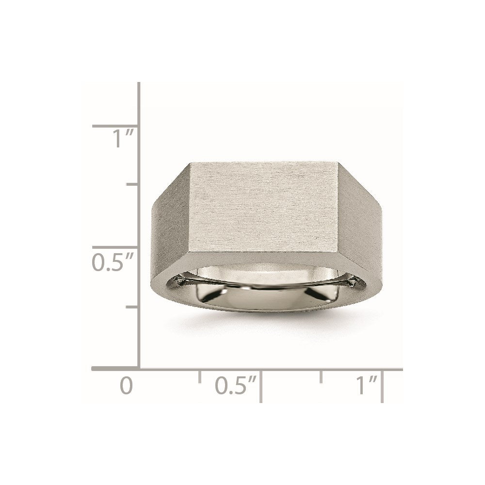 Chisel Titanium Brushed and Polished Signet Ring