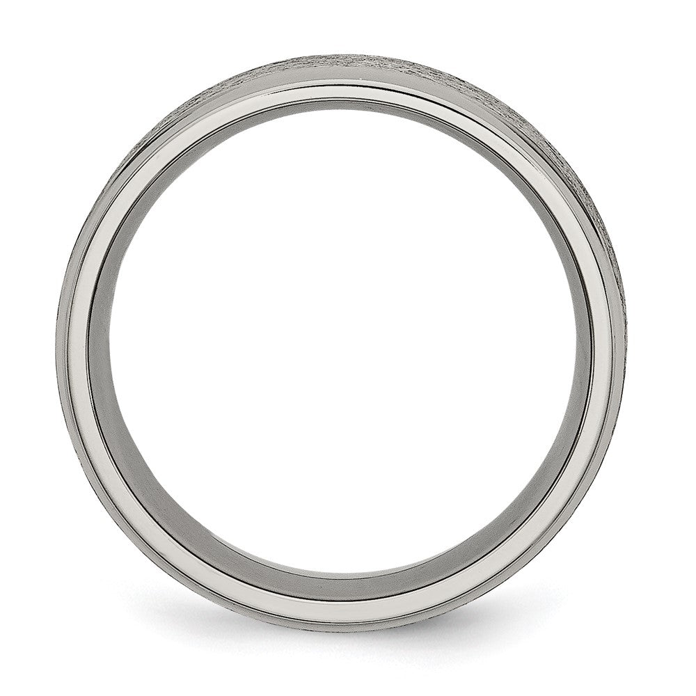 Chisel Titanium Brushed Center 8mm Ridged Edge Band