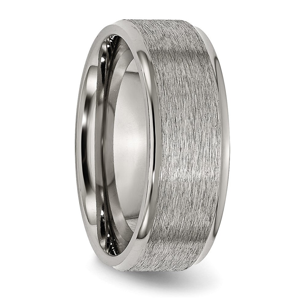 Chisel Titanium Brushed Center 8mm Ridged Edge Band
