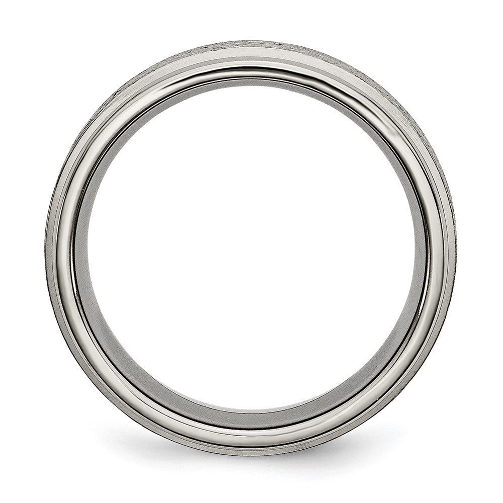 Chisel Titanium Brushed Center 8mm Ridged Edge Band