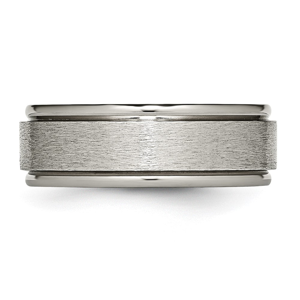 Chisel Titanium Brushed Center 8mm Ridged Edge Band