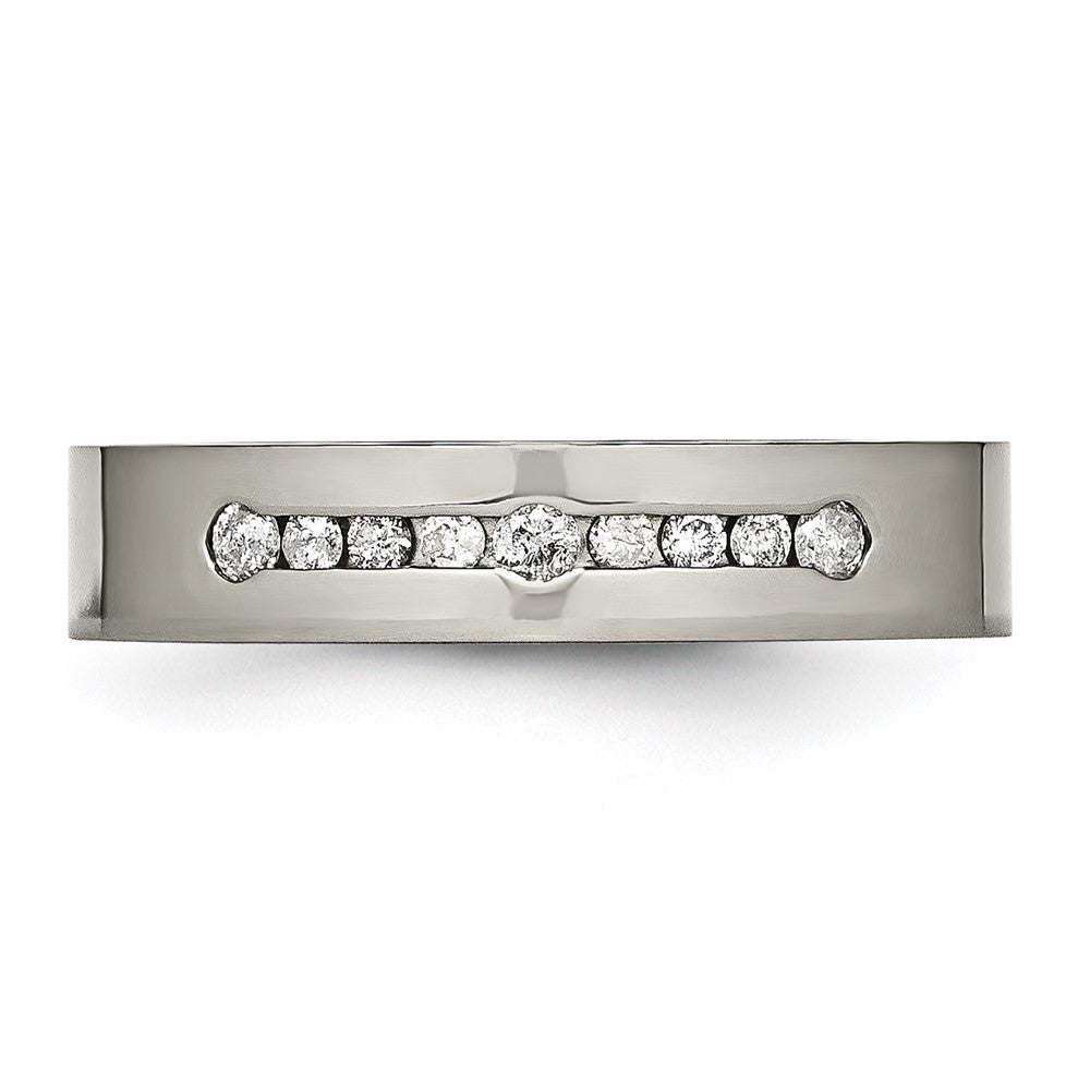 Titanium Polished 1/4ct tw. Diamond 6mm Band