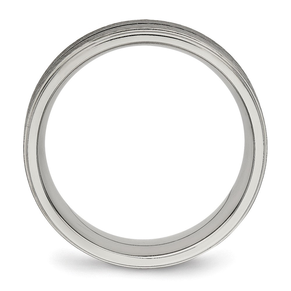 Titanium Polished 8mm Grooved Band