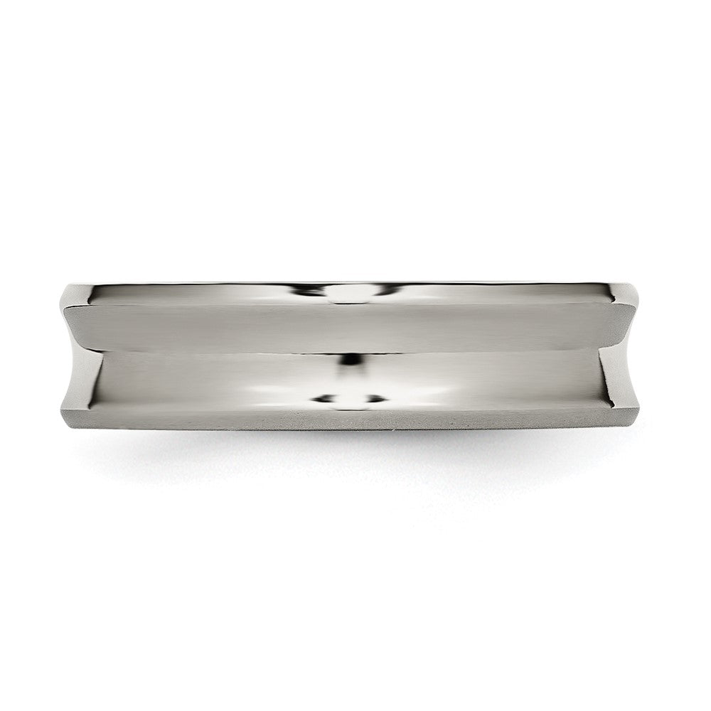 Titanium Polished Concave 6mm Beveled Edge Band