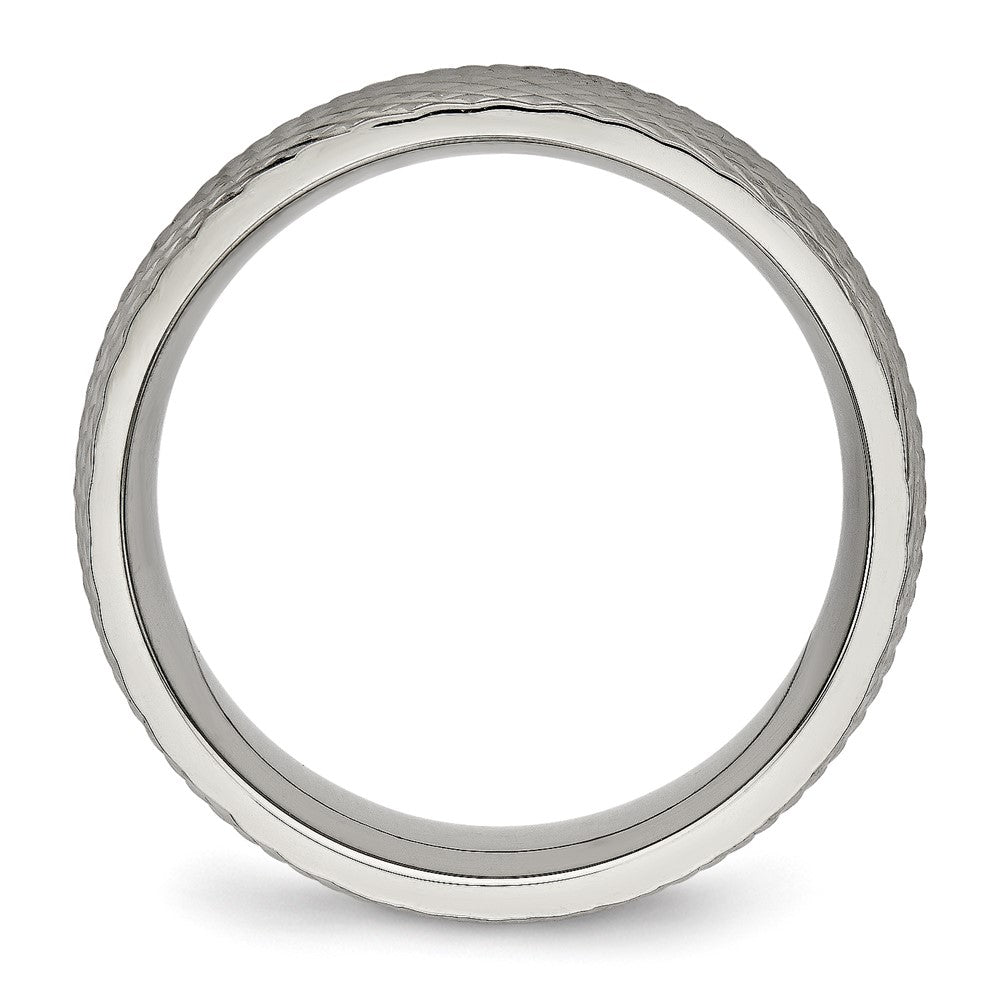 Chisel Titanium Polished and Textured 8mm Band