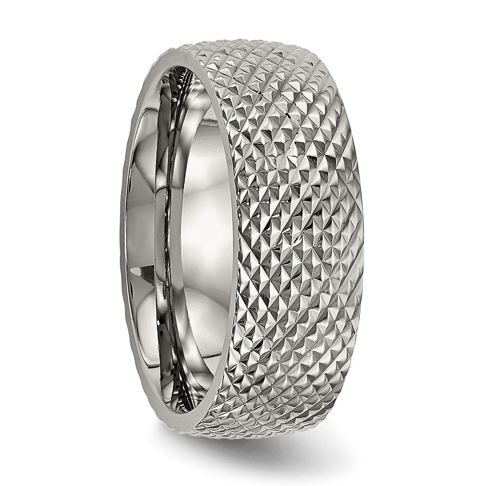 Chisel Titanium Polished and Textured 8mm Band