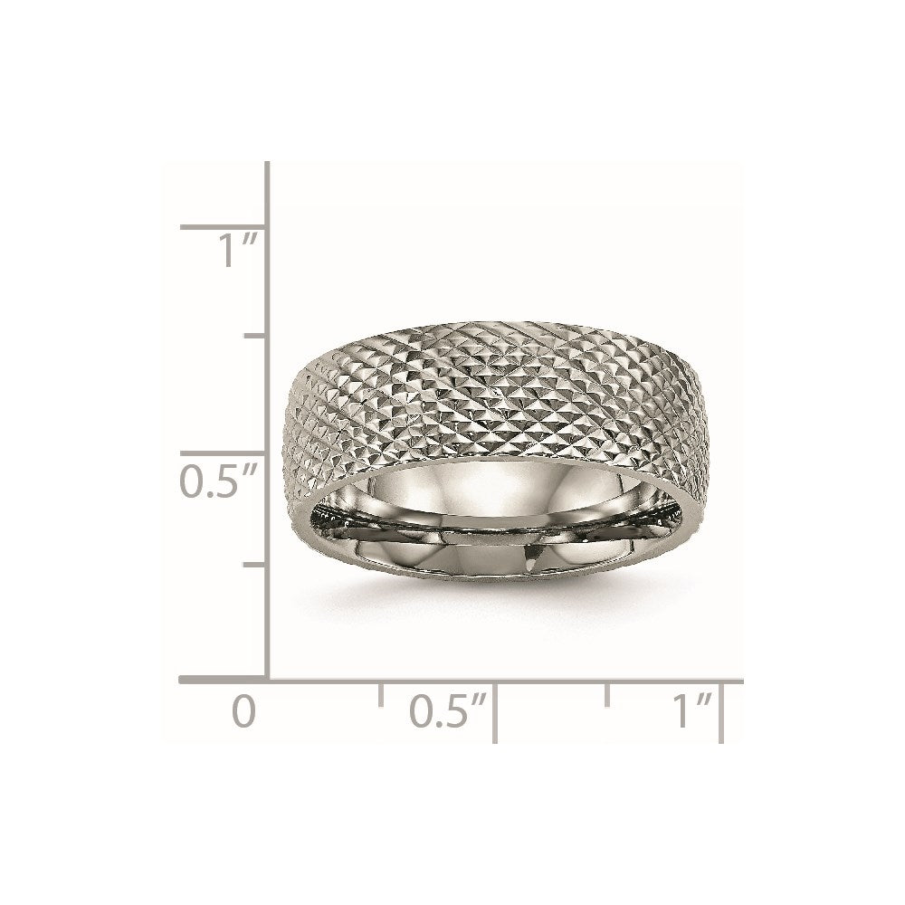 Chisel Titanium Polished and Textured 8mm Band