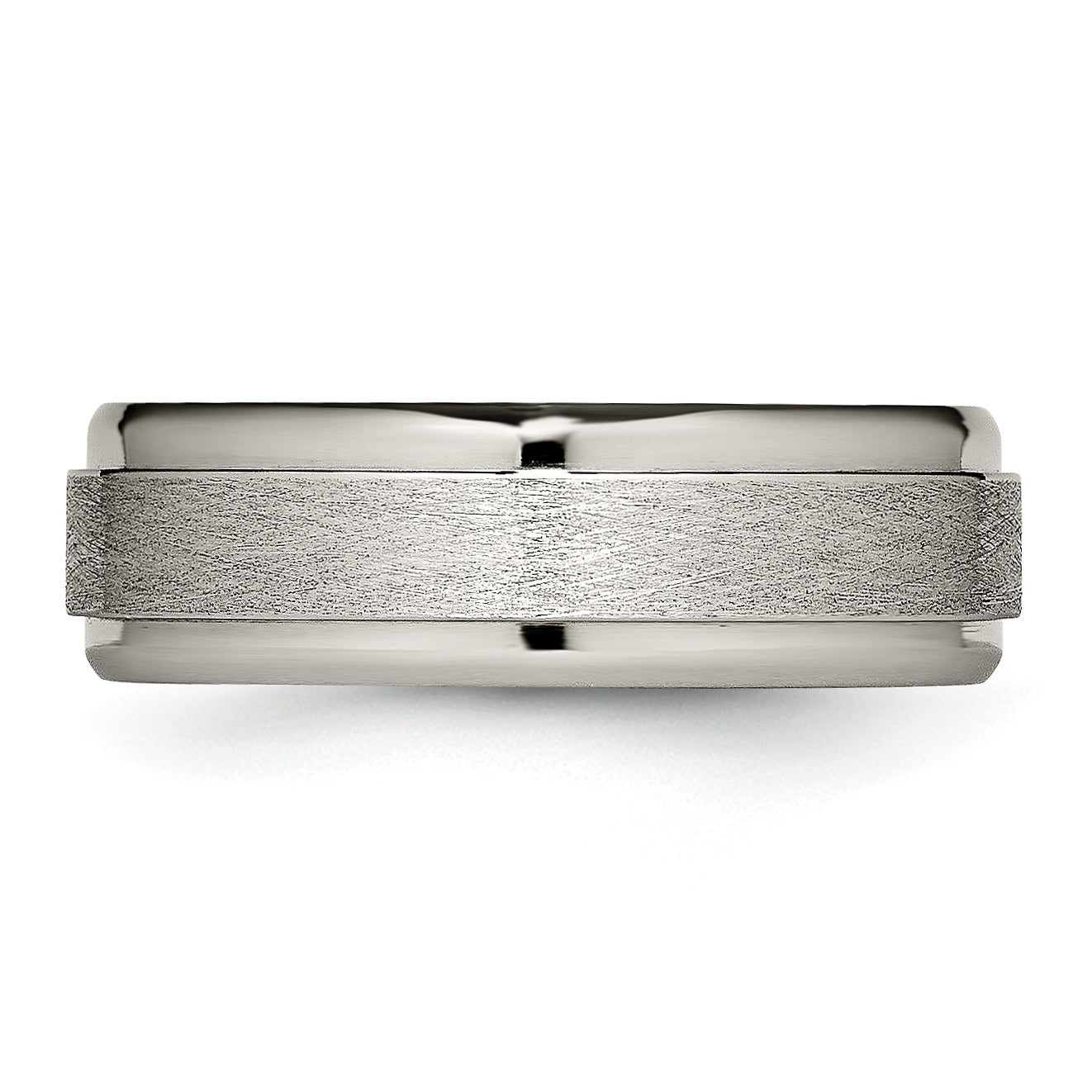 Chisel Titanium Brushed Center 7mm Ridged Edge Band