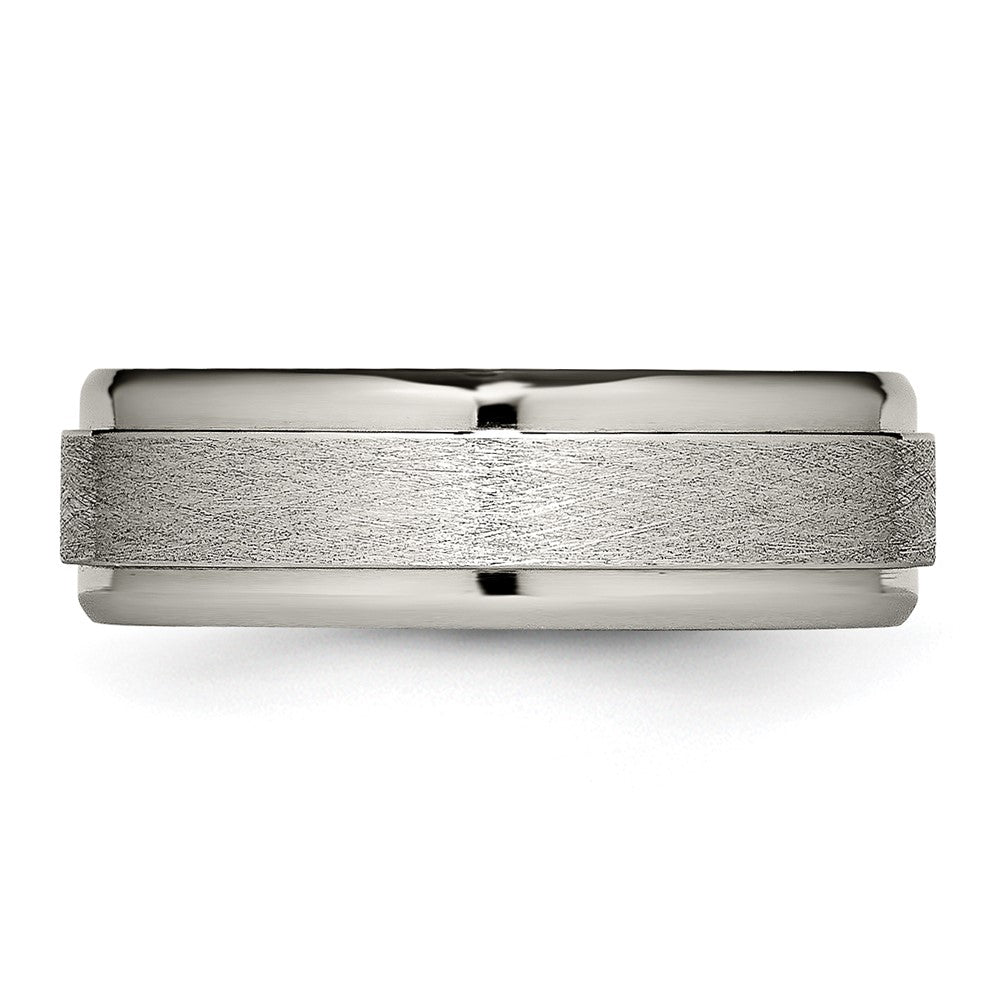 Chisel Titanium Brushed Center 7mm Ridged Edge Band