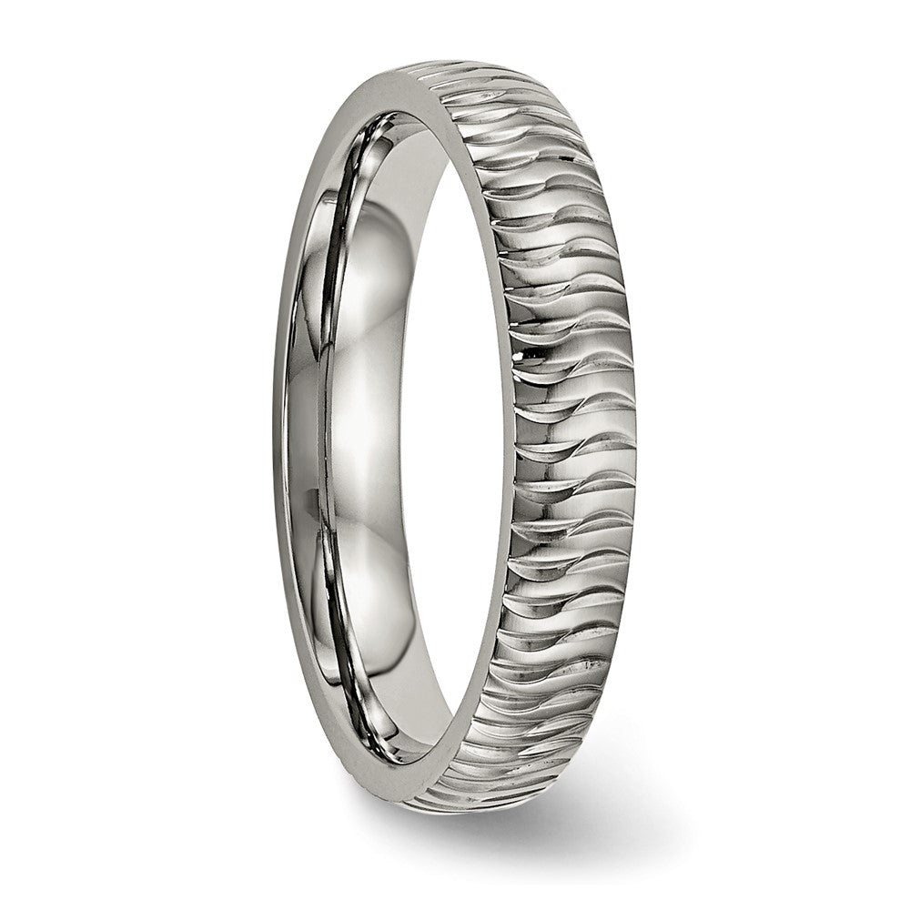 Titanium Polished and Textured 4mm Band