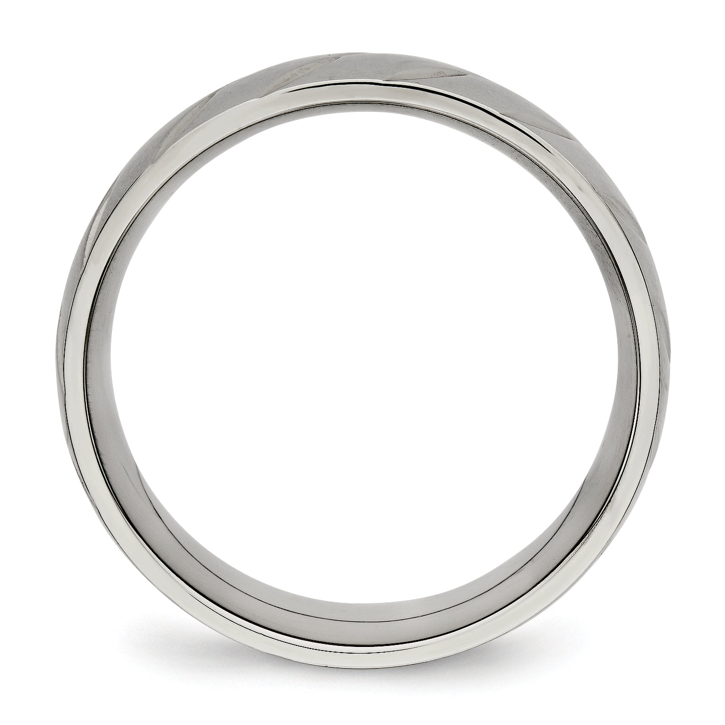 Titanium Polished Diamond Cut 8mm Band