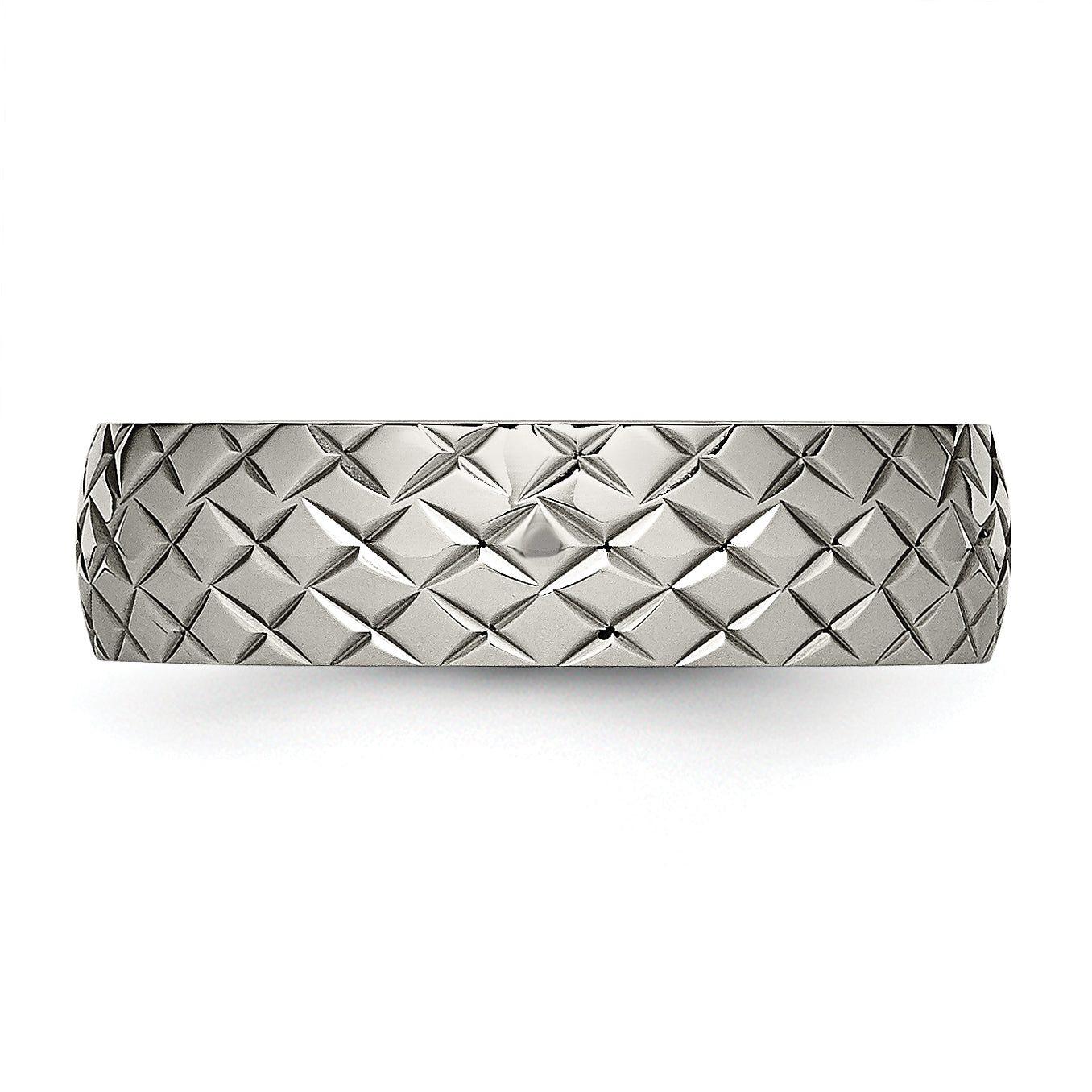 Chisel Titanium Polished and Textured 6mm Band
