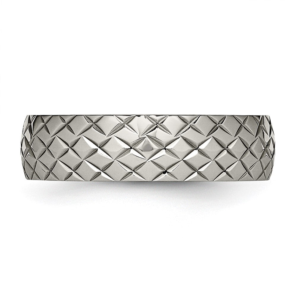 Chisel Titanium Polished and Textured 6mm Band