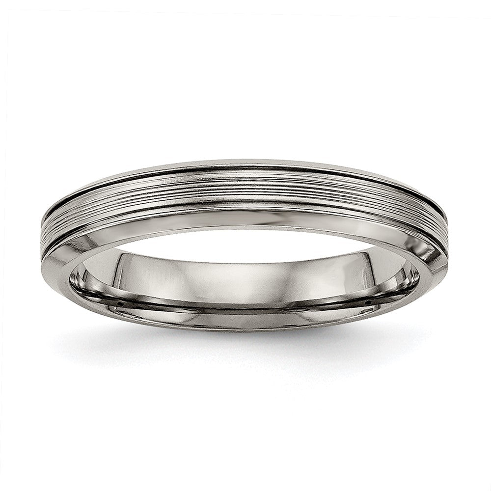 Chisel Titanium Polished 3.75mm Grooved Comfort Fit Band
