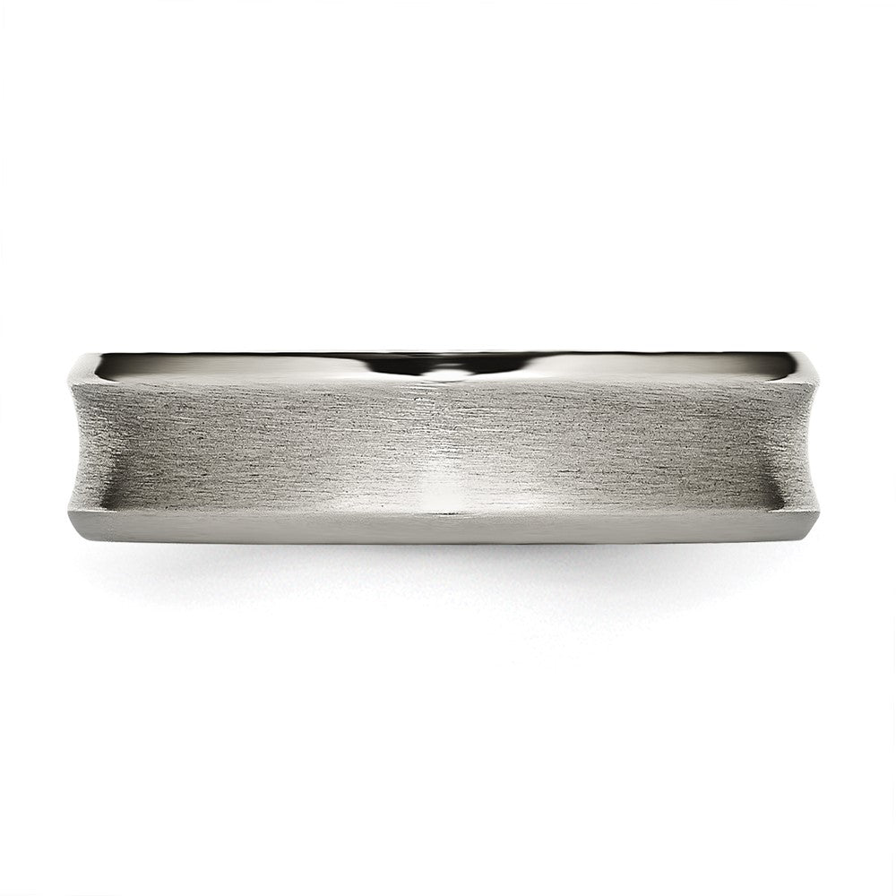 Chisel Titanium Brushed and Polished Concave 6mm Beveled Edge Band