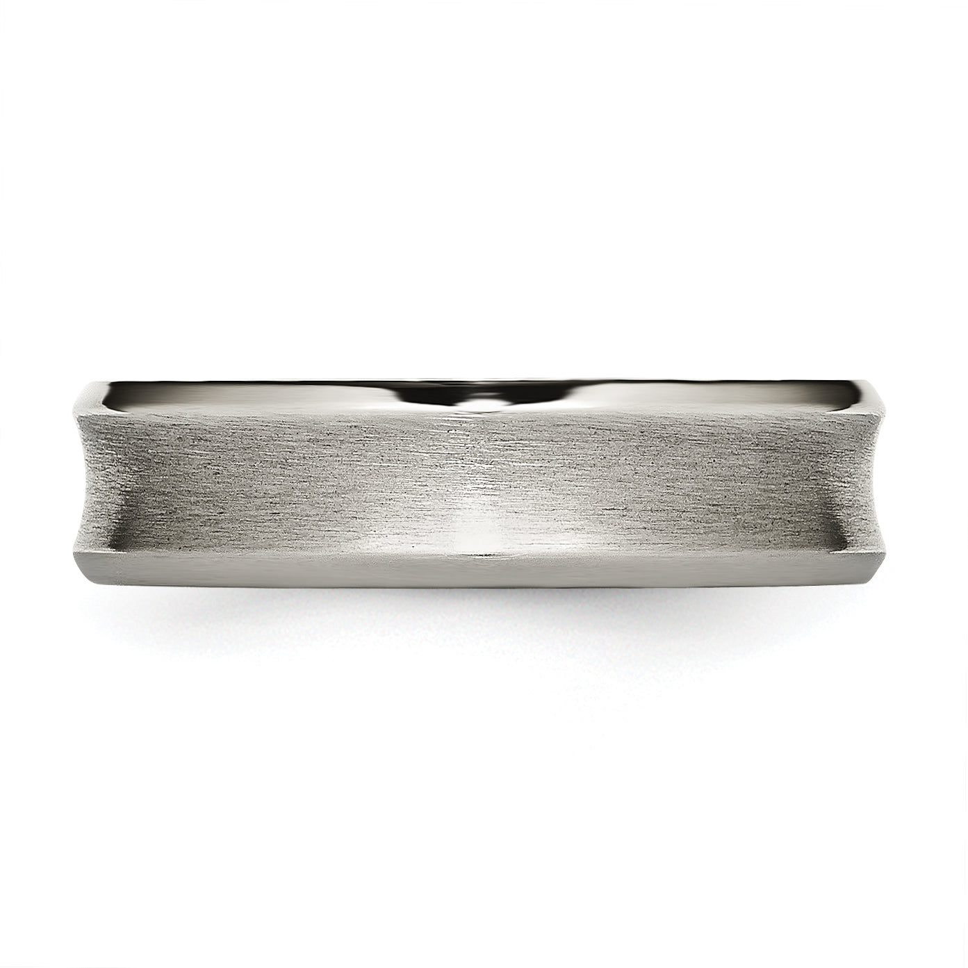 Chisel Titanium Brushed and Polished Concave 6mm Beveled Edge Band
