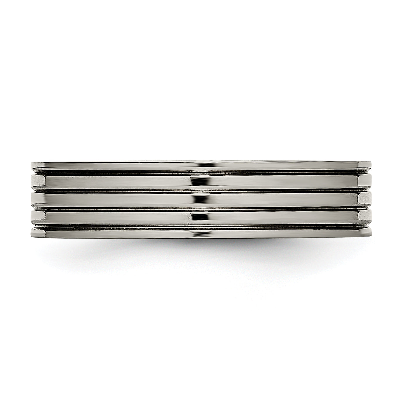 Titanium Polished 5mm Grooved Comfort Fit Band