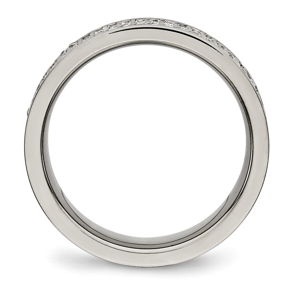 Titanium Polished with CZ 6mm Flat Band