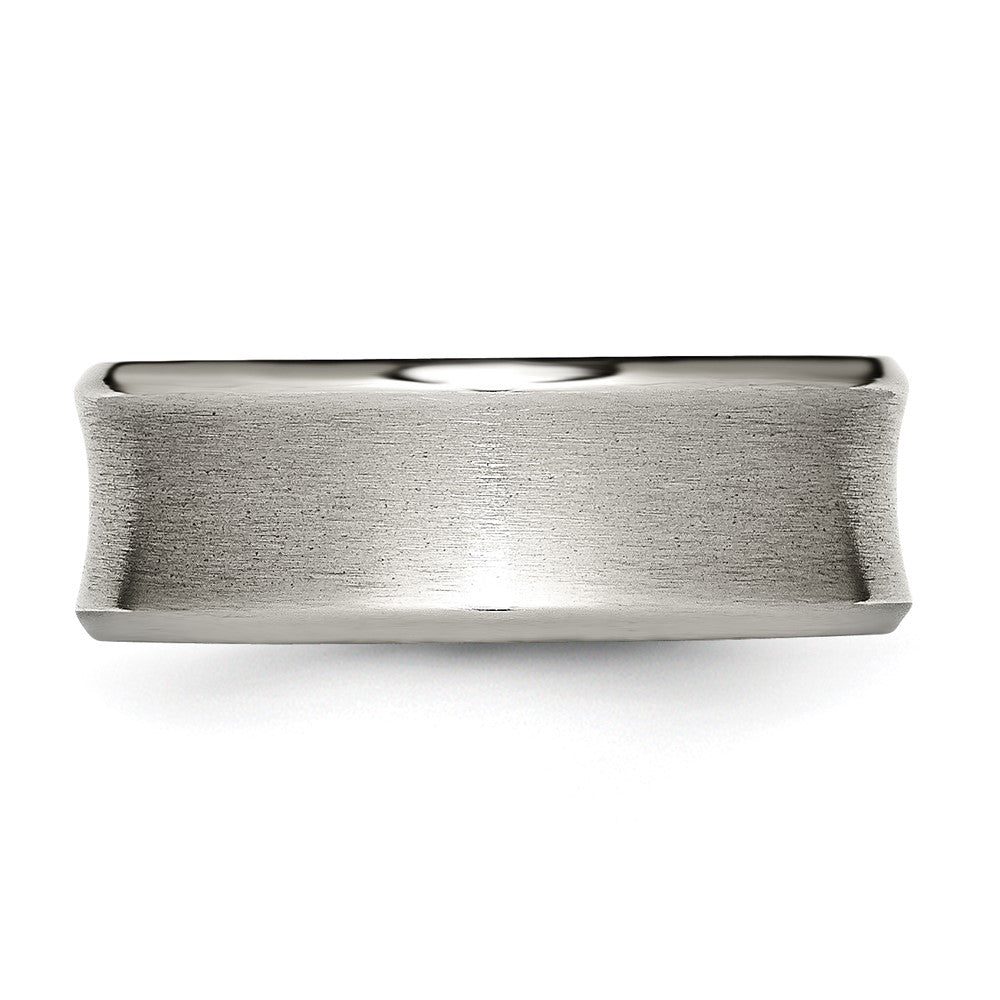 Chisel Titanium Brushed and Polished Concave 8mm Beveled Edge Band
