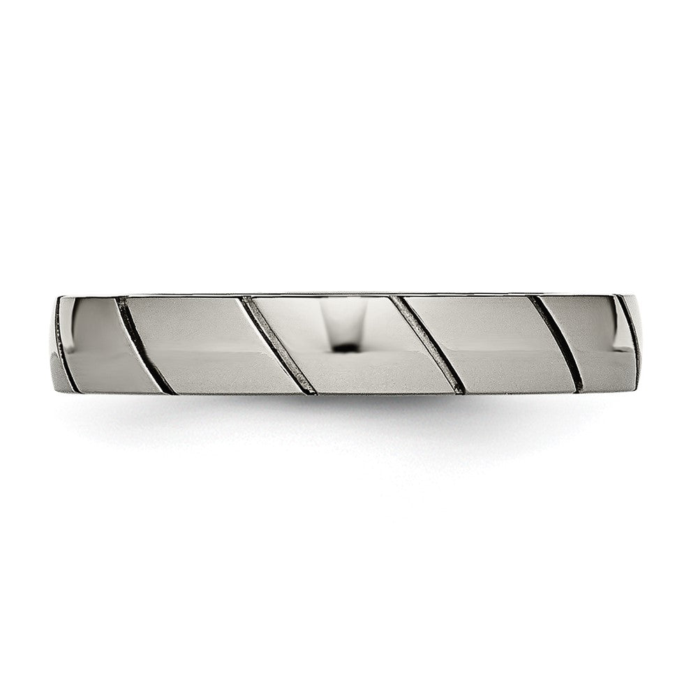 Titanium Polished 4mm Grooved Band