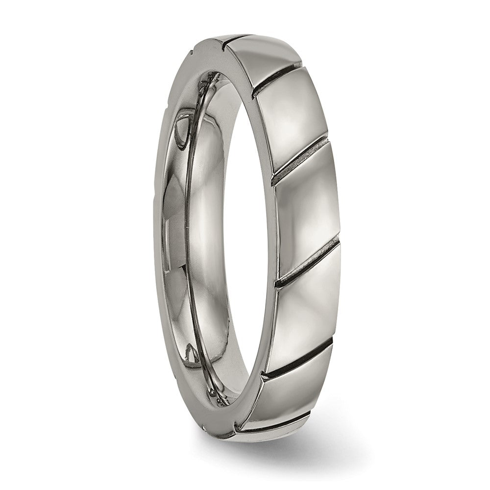 Titanium Polished 4mm Grooved Band