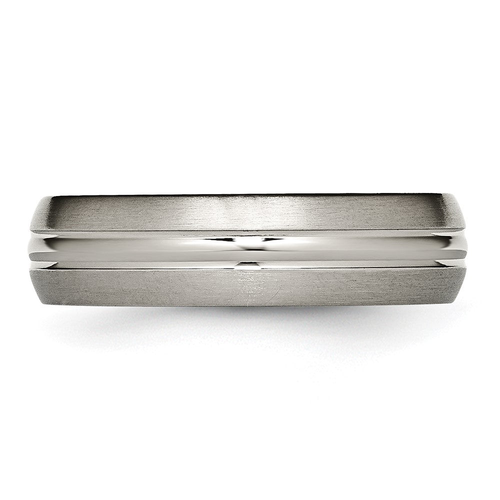 Chisel Titanium Brushed Center 6mm Grooved Band