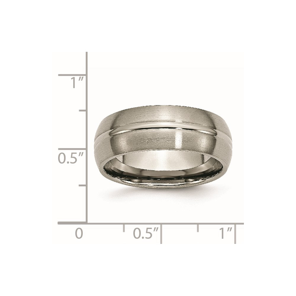 Chisel Titanium Brushed Center 8mm Grooved Band