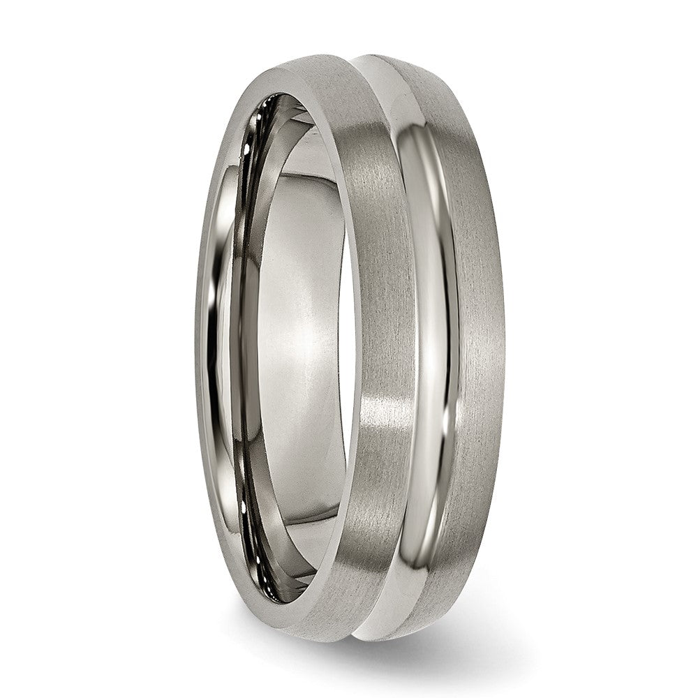 Chisel Titanium Brushed and Polished 6mm Grooved Band