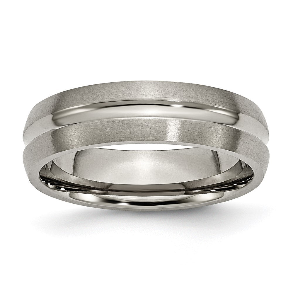 Chisel Titanium Brushed and Polished 6mm Grooved Band